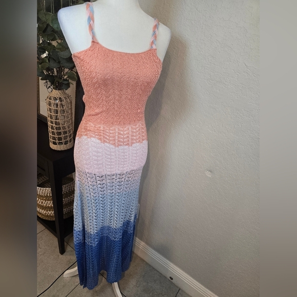 Koko + Mason Colorful Crochet Knit Maxi Dress Size M - Picture 7 of 7